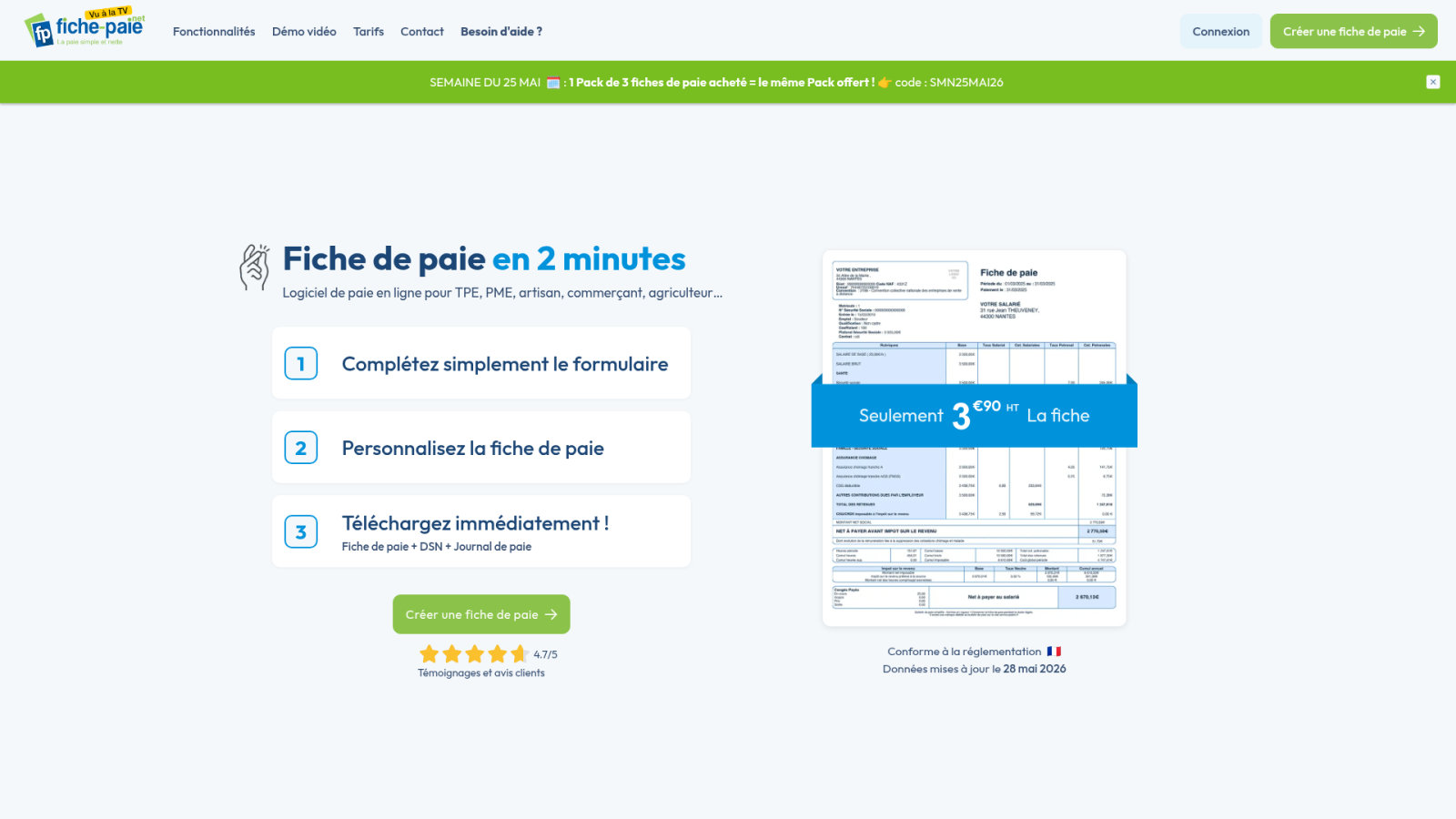 Fiche-paie.net : la rapidité d'exécution pour les TPE