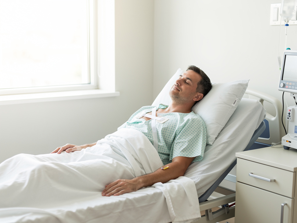 Patient en repos après un traumatisme thoracique